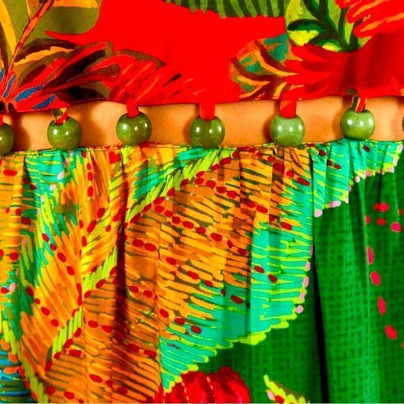 NWT Farm Rio Dress Floral Maxi Red Green Size S - Picture 10 of 16